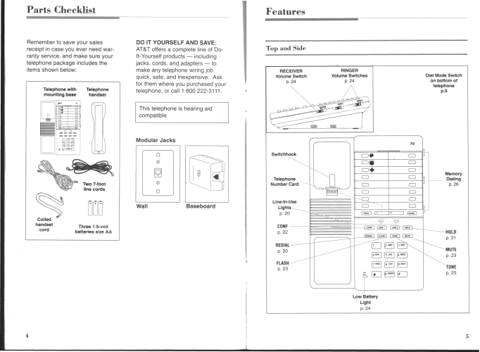 Owners Manual for the AT&T model 712 telephone